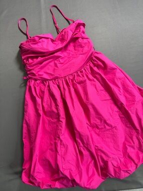 Egg Family 100% Cotton Made in Italy Hot Pink Tiered Mini Dress Size M